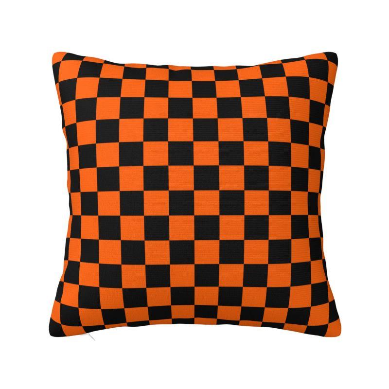 Black And Green Checkered Cushion Cover xcm Polyester Soft Geometric Plaid Throw Pillow Case For Sofa Home Decor Pillowslip