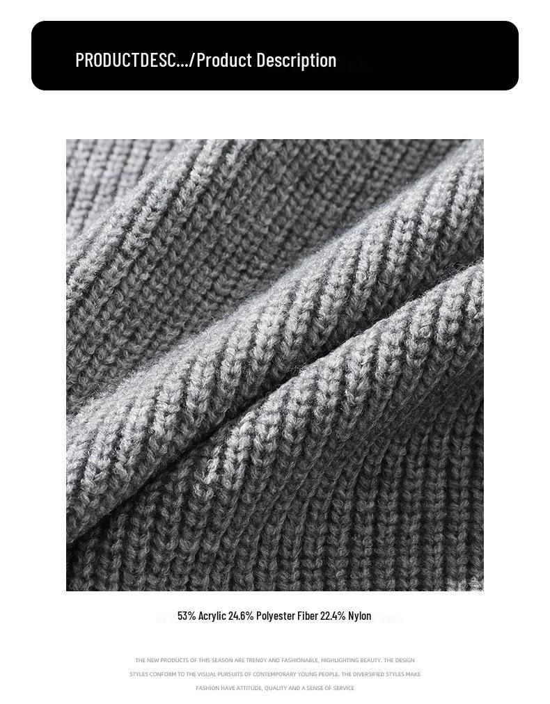 Retro Chunky Knit High Neck Sweater - Cozy Autumn/Winter Loose Fit