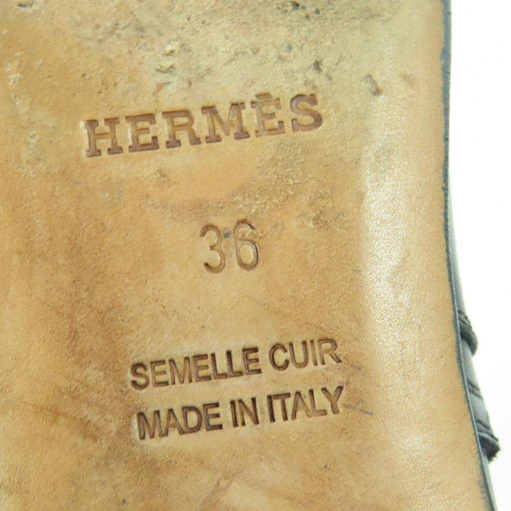 Great HERMES short boots Neo Kelly Buckle Leather black leather Women 36 Used