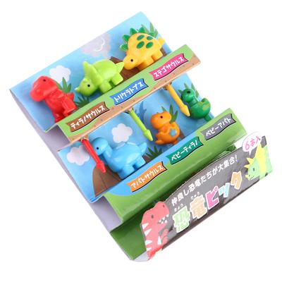 6Pcs/Set Dinosaur Mini Animal Cartoon Food Picks Children Snack Fruit Fork