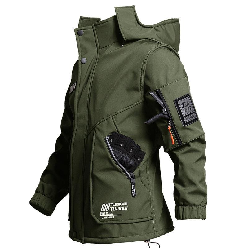 

Осенне-зимний водонепроницаемый костюм-куртка софтшелл для альпинизма, теплый альпинистский костюм для улицы, спецодежда грязеотталкивающая 175 армия зеленый