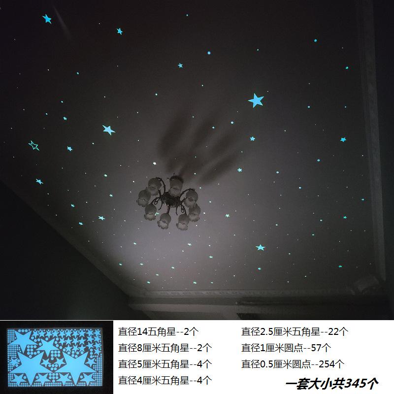 Dorm Room Glow In The Dark Wall Stickers Star Moon Ceiling Decals Bedroom Decor
