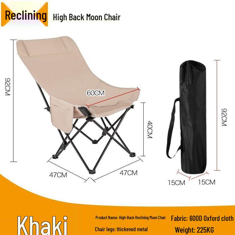 Foldable High Back Moon Chair for Camping, Picnic, and Fishing