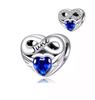 Brand New Copper Metal 12 Month Colorful Birthday Stone Charm Bead Component Bead Components Compatible With European Bracelet High Quality Fine