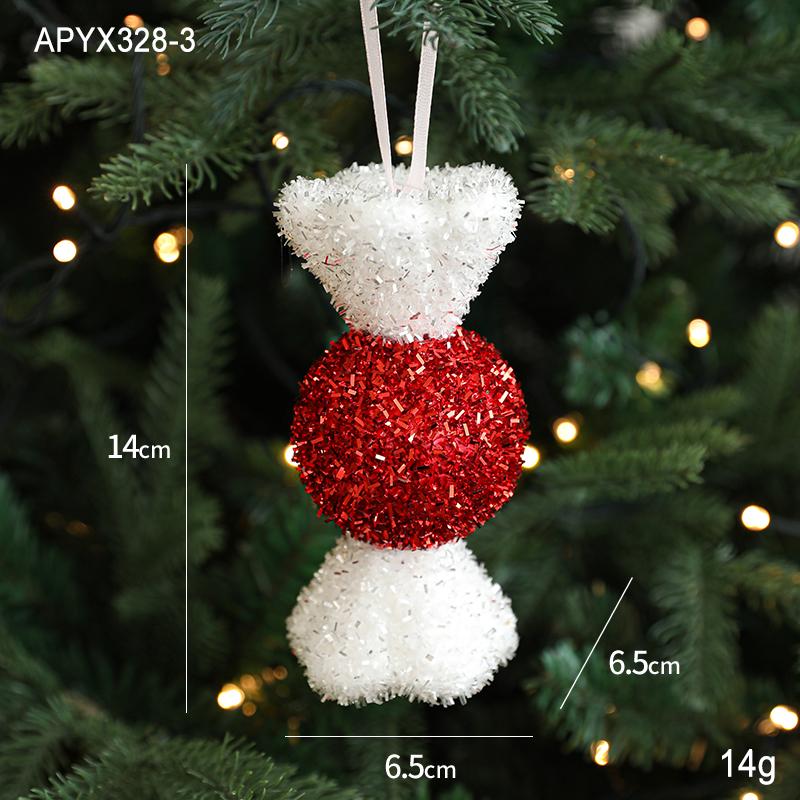 Ornement d'arbre canne à sucre rouge de Noël