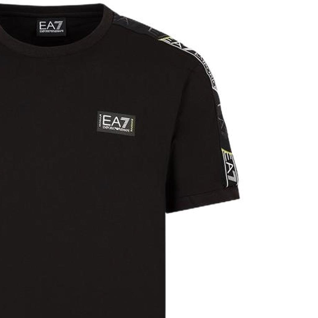 Emporio Armani Letter Logo Appliqué Round Neck Short Sleeve T-Shirt Men Tops Black 3RPT06-PJ02Z-1200
