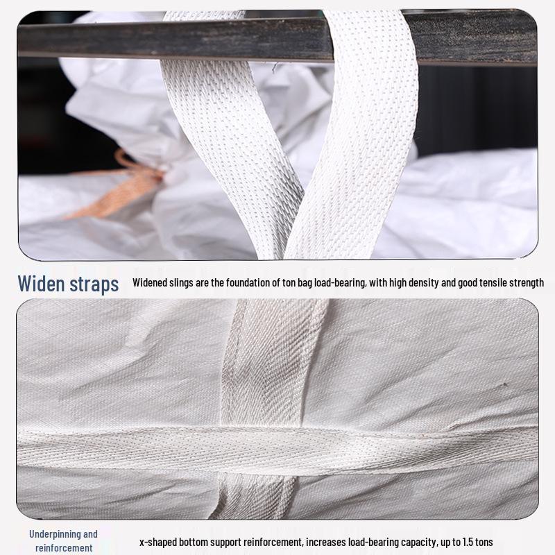 Industrial White Ton Bag - 1 Ton, Four-Loop, Pre-Pressed Space Sludge Lifting Bag