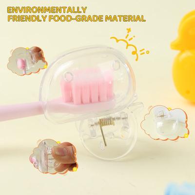 3Pcs Reusable Plastic Duck Toothbrush Clip, Travel Toothbrush Protector, Portable Toothbrush Storage Box, Holiday Gift