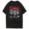 Women T-shirt Rapper Tupac Top Hip Hop Street Pattern T-shirt High Street Extra Large Short Sleeve T-shirt Men's Cotton T-shirt