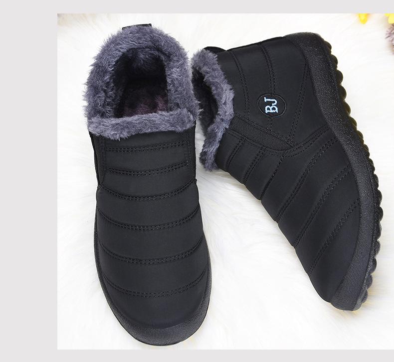 Unisex Warm Cotton Snow Boots for All Ages - Winter Plus Velvet Polyurethane Boots