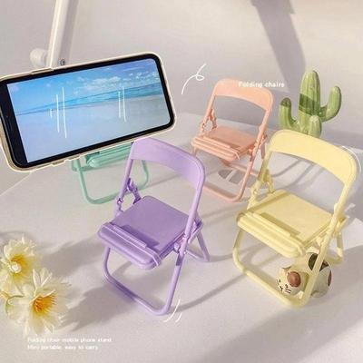 Creative Folding Chair Universal Desktop Phone Holder Stand Mini Foldable Stool Desk Decor Gift Accessories