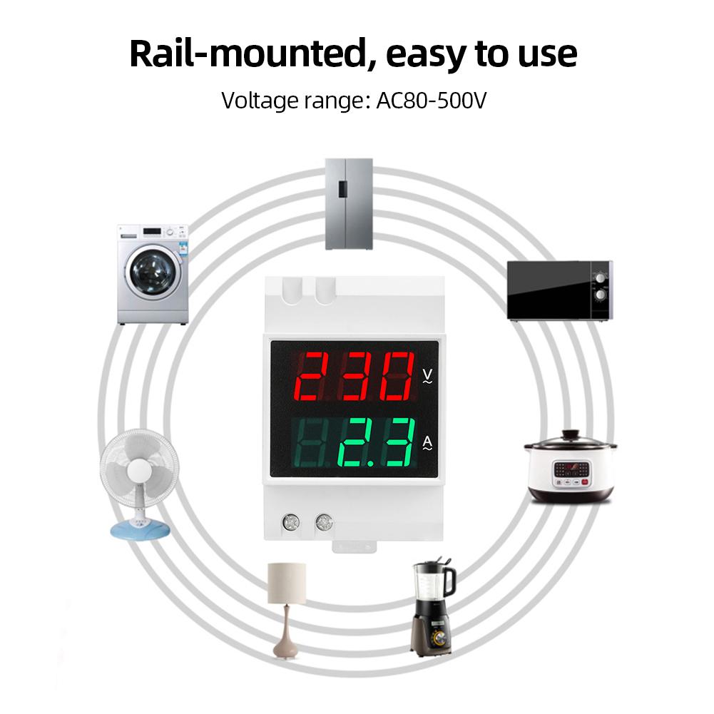 AC80-300V 100A Voltage Ammeter Digital Display Voltage Current Meter Portable Voltage Detector for Measuring Voltage and Current