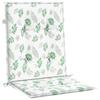 Low Back Cushions 4 Pcs Leaf Pattern Fabric