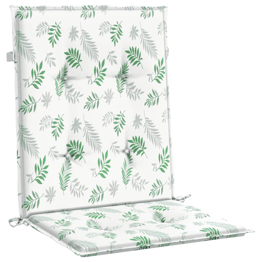 Low Back Cushions 4 Pcs Leaf Pattern Fabric