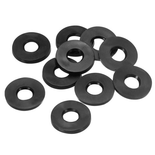 

PATIKIL M6 Rubber Flat Washers, 10-Pack, 6mm ID x 13mm OD x 1.6mm Thick, Sealing Spacer Gasket Ring for Faucet, Pipe, Water Hose, Fastener, Bolt, Blac