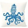 Home Decor Ocean-Inspired Whale & Octopus Throw Pillows Pattern Cushion Cover Suitable For Sofa Bedroom Car Pillow Cover