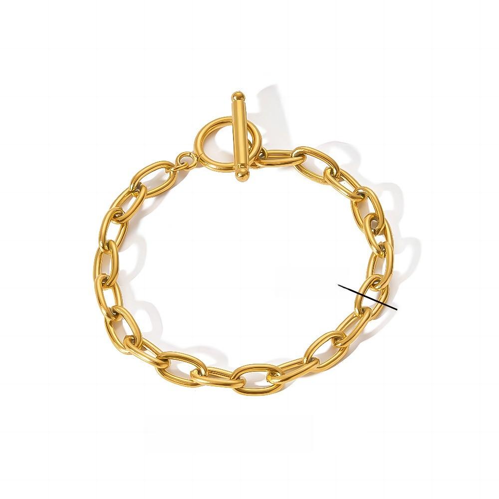 Stainless Steel Geometric Chain Bracelet For Women Summer Fashion Accessory