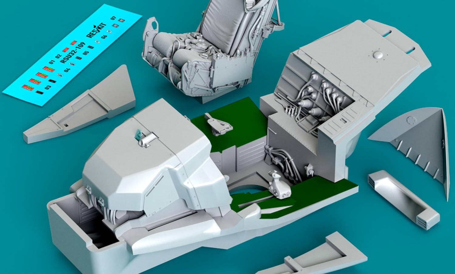 

Reskit Late Model Cockpit with 3D Interior Decals Plastic Model Kit Parts 1/32 F-35A (for Trumpeter) RSKU32-0109 (Airplane)