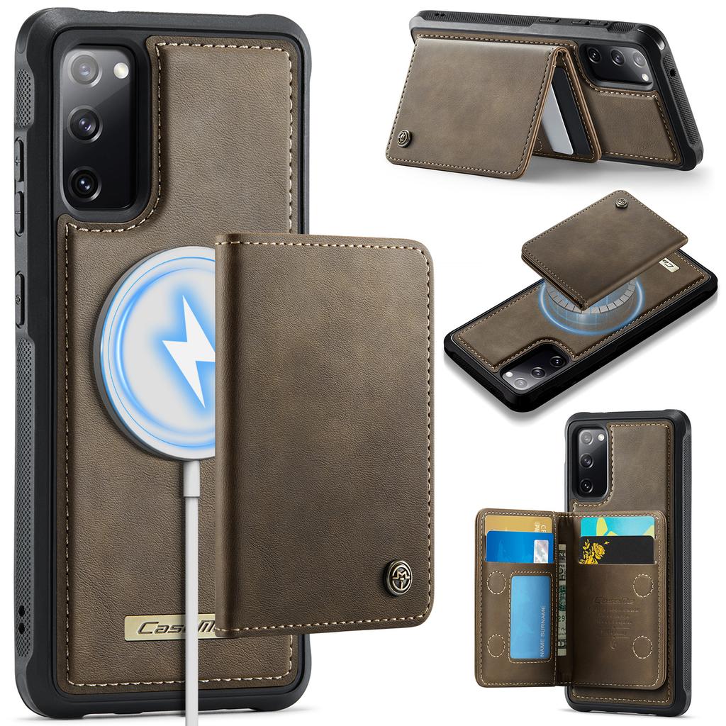 For Samsung Galaxy S20 FE Magnetic Case CASEME ME80 Series Leather PC TPU Phone Cover with Detachable Wallet