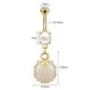 AOEDEJ 14G 1PC Shell Belly Piercing Ring Crystal Starfish Navel Ring Pearl Body Piercing Jewelry Summer Women Shell Belly Ring