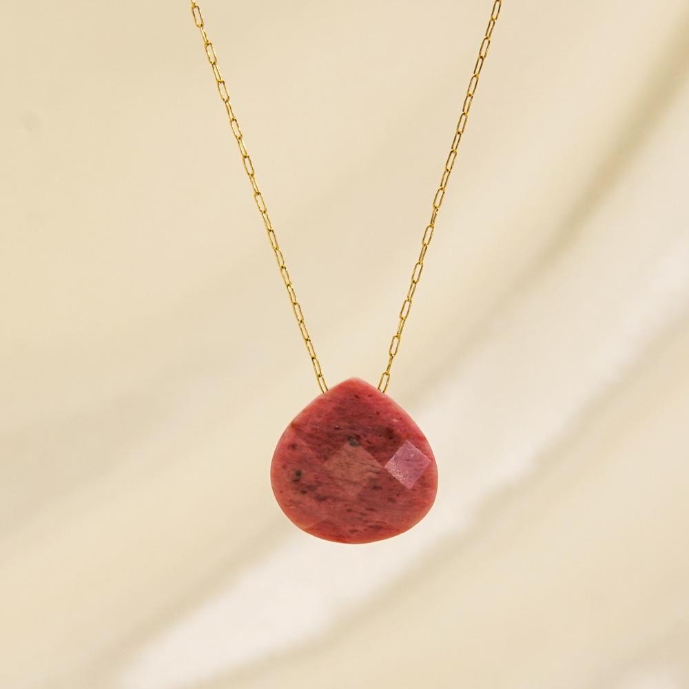 Simple Water Drop Natural Stone Pendant Stainless Steel Clavicle Chain Collars Necklaces For Women Jewelry Gifts Natural Crystal