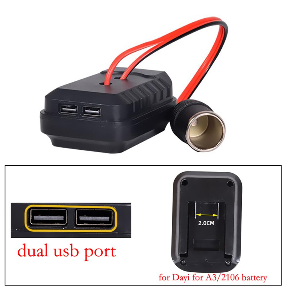 

1x Адаптер-перетворювач батареї з подвійними USB-портами для батареї Dayi Для A3/2106 Для батареї BL1830 BL1840 BL1815