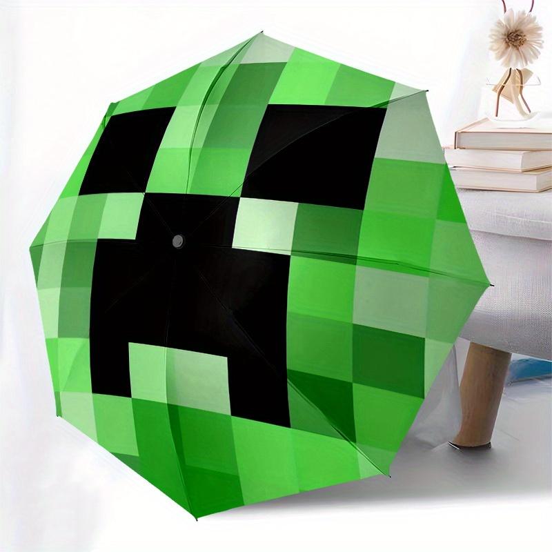 1pc My World Pixel Game, Creeper Themed High-quality Umbrella,Automatic Opening and Closing Umbrella,Multi-functional Umbrella G0811087