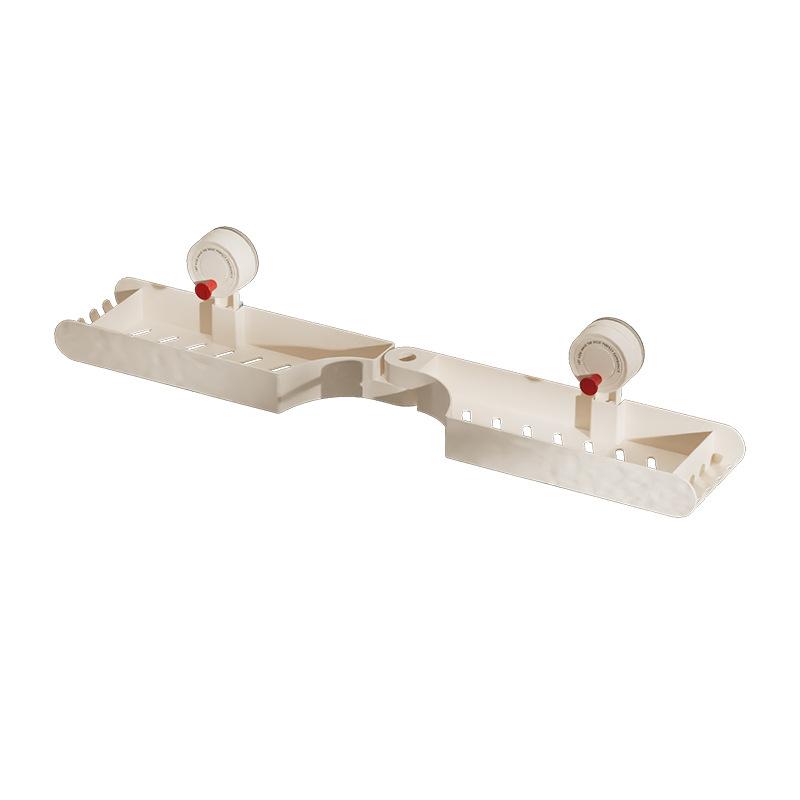 Non-perforated Suction Cup Bathroom Storage Rack with Hollowed-out Drainage Corner Wall-mounted Storage Rack