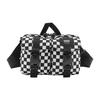 Black And White Checkerboard Multi-Pocket Shoulder Crossbody Bag Unisex Bags VN0A5KHUYB2