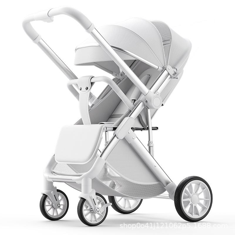 Children's Lightweight 2-Way High Landscape Stroller - Convertible Sit & Lie Down Pushchair