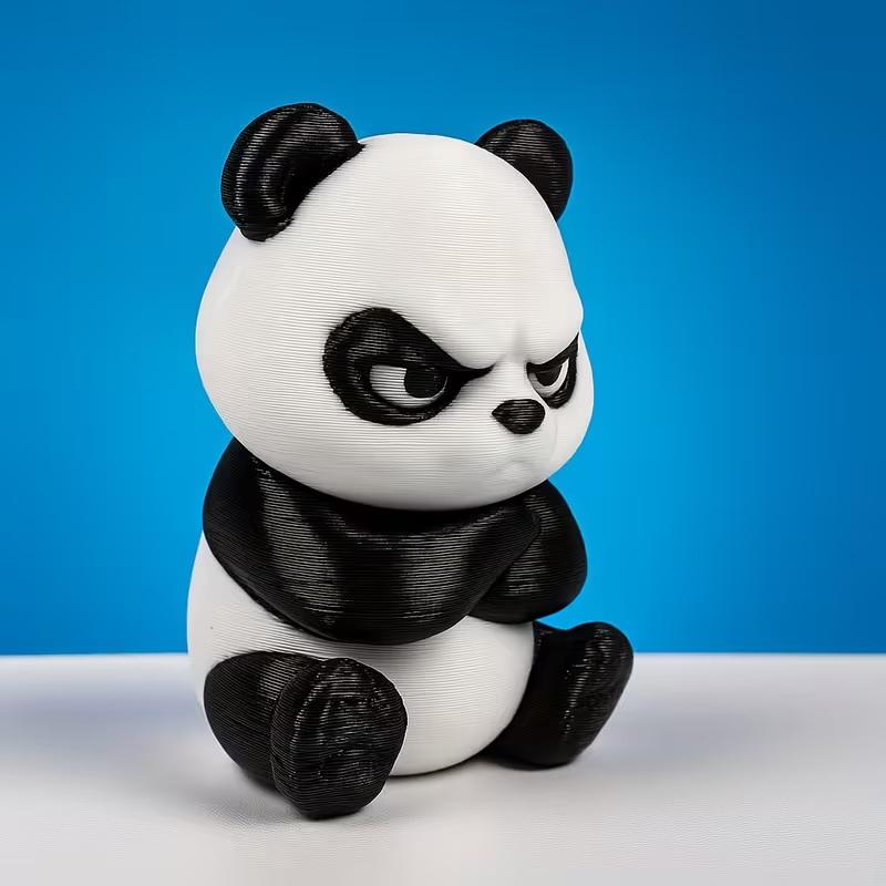 1Pc 3D Printed Angry Panda Figurine, An Angry Panda Decoration, Perfect For Home And Office DéCor, And A Perfect Holiday Gift A