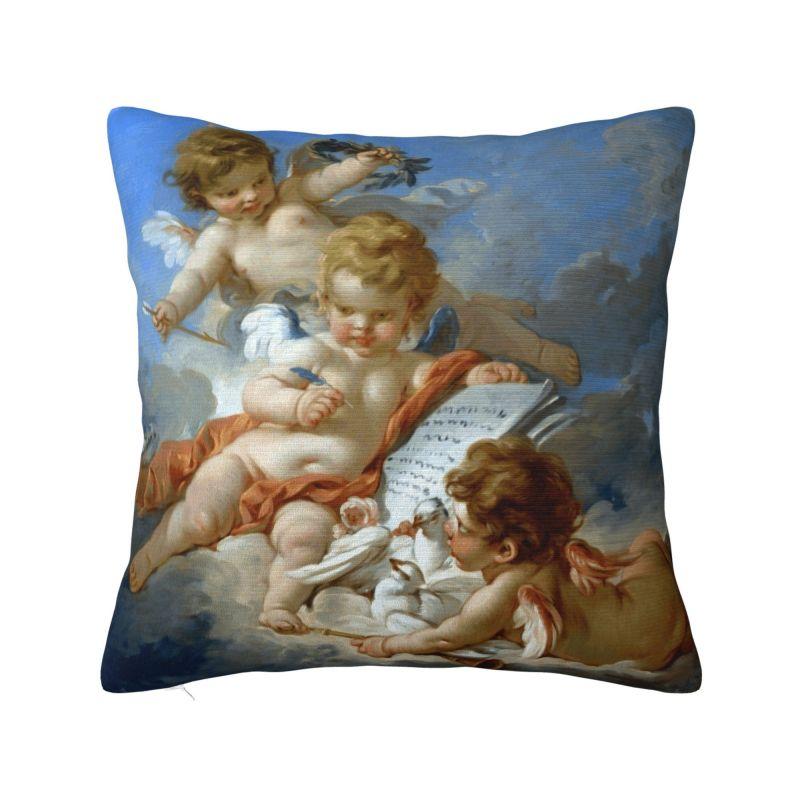 Aesthetic Renaissance Angel Cushion Cover Boucher Rococo Art Soft Nordic Pillow Decor Home
