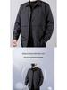 Men's Plus Size Windproof Lapel Workwear Jacket - Black/Navy Blue, Casual Loose Fit for Spring/Autumn