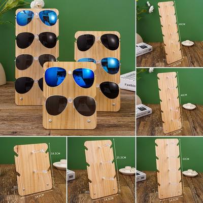 Présentoir à Lunettes en Bois Massif Organisateur de Lunettes de Soleil Étagère d'Exposition Porte-Lunettes Support à Lunettes