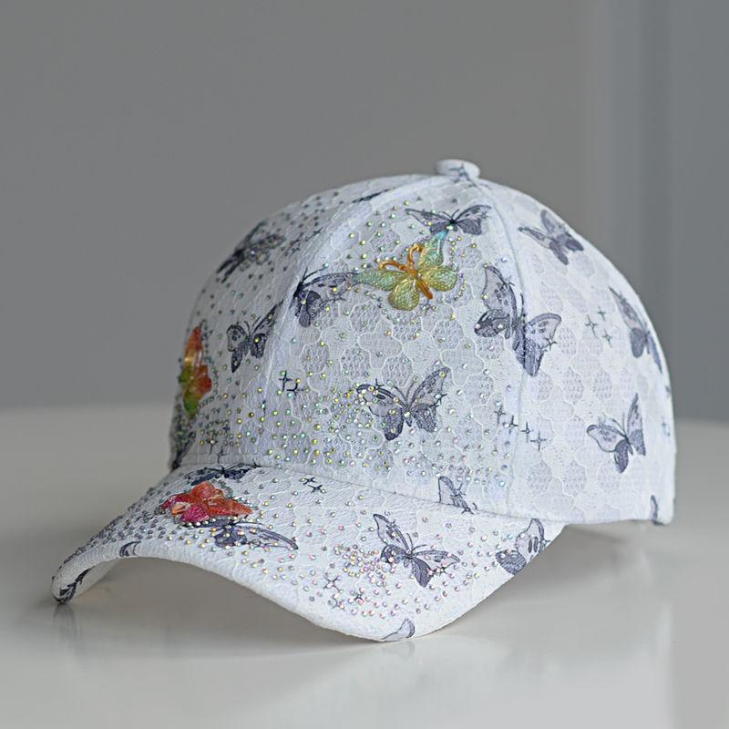 

Летняя кружевная шляпа-утконос, козырек от солнца в виде бабочки, дышащая бейсболка, универсальная кепка-козырек, защита от солнца [54-61cm]