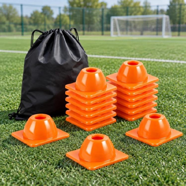 Stackable Agile Marker Cones, 12-Piece Soccer Training Set for Practice Border, Position Areas, Turn Point, and Drill Route