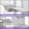 10/20/30pcs Metal Clothes Hangers With Shoulder Grooves, Non-slip Clothes Drying Rack, Heavy Duty Coat Hangers For Closet,