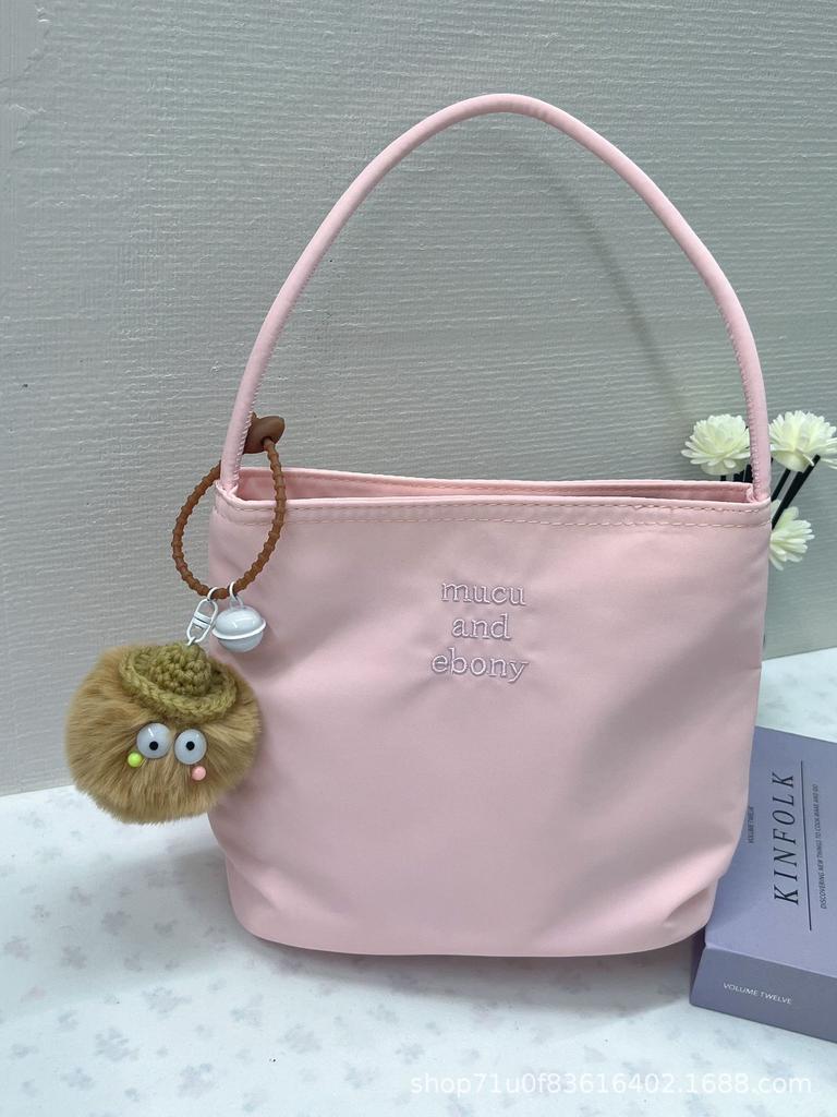 Niche Design Women'S Bag Fashion Commuter Embroidered Handbag Shoulder Nylon Bag