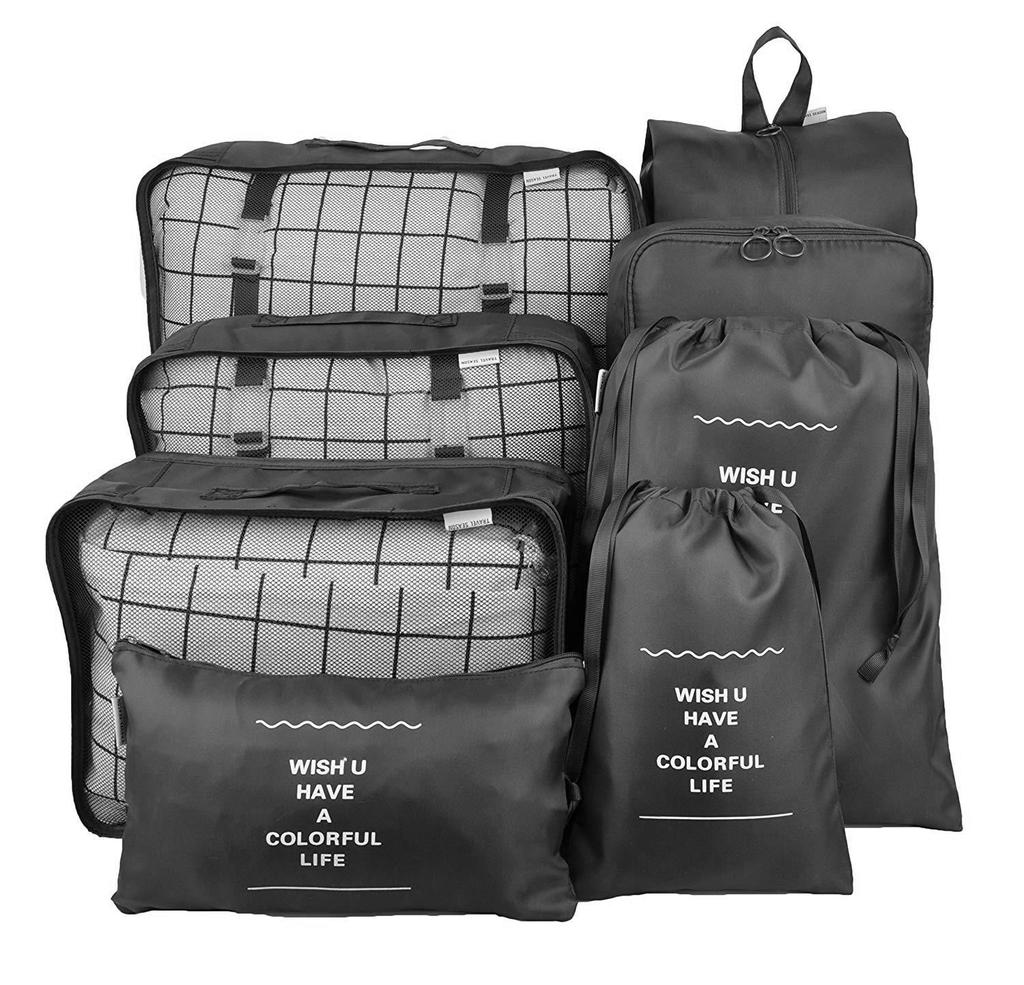 8-Piece Travel Storage and Organizer Set for Suitcases