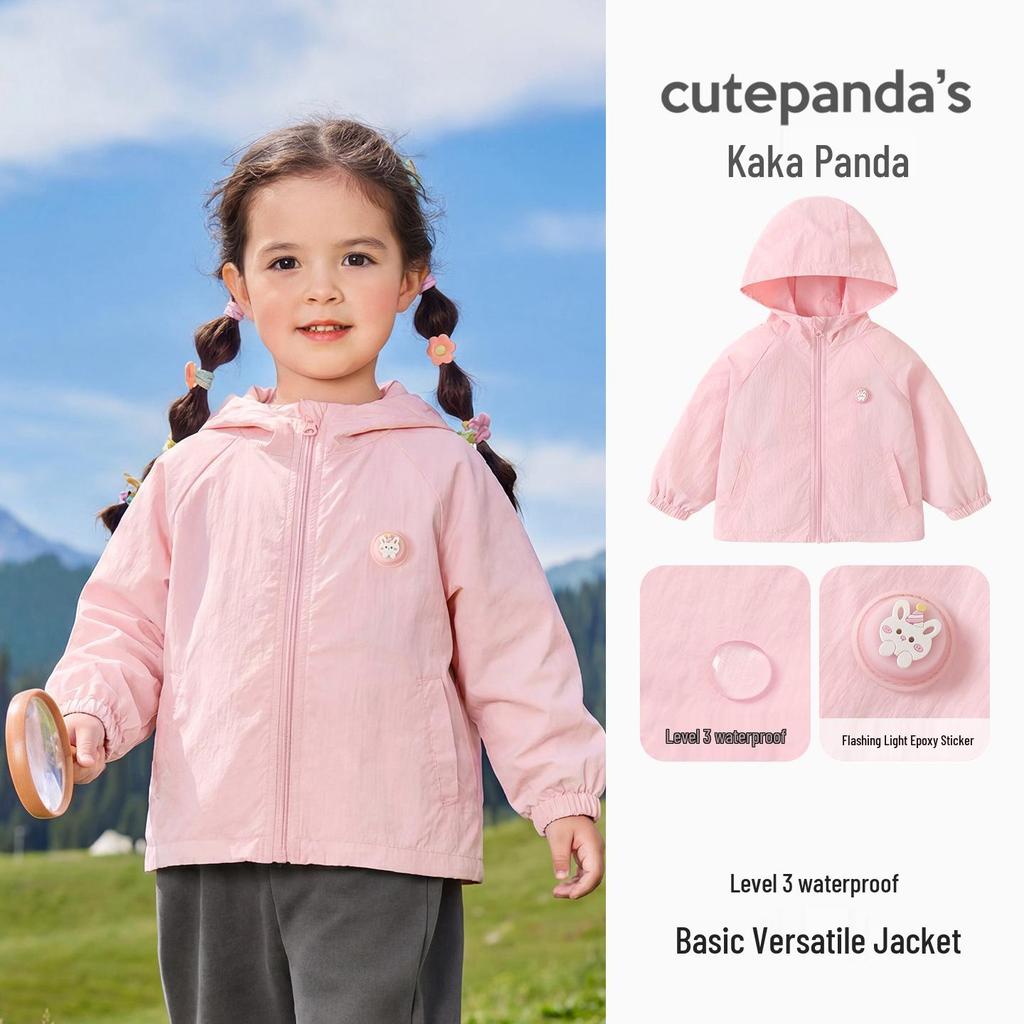 Kaka Panda Kids' Waterproof Spring Jacket - Unisex Baby/Toddler Casual Top for Spring/Autumn