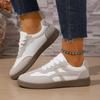 Round Head Elegant Flat Casual Shoes for Women Spring and Autumn  Lace Anti Slip Running Shoes