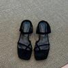 Fashion Fashion Clip Toe Narrow Band Woman Slippers Fashion Low Heel Slides Ladies Concise Dress Summer Shoes