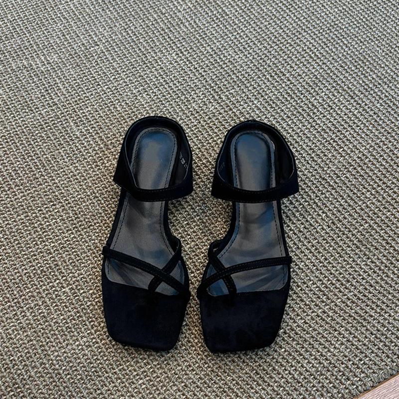 Fashion Fashion Clip Toe Narrow Band Woman Slippers Fashion Low Heel Slides Ladies Concise Dress Summer Shoes