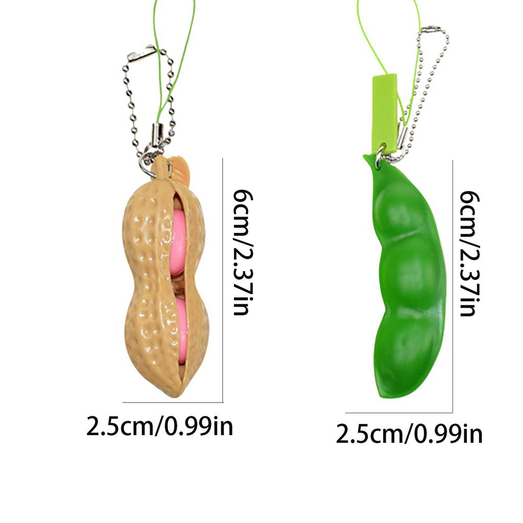 Relieve Stress And Release Pea Creative Simulation Peanut Stress Relief Pea Pod Keychain Toy