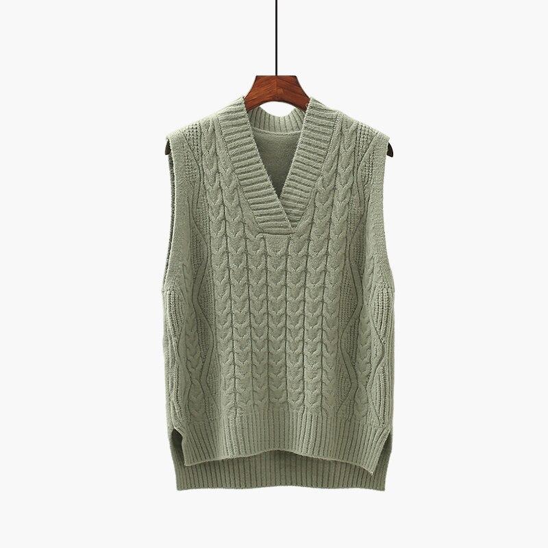 Twist Pullover Sweater Vest Women 2026 Autumn New Loose Net Red V-neck Waistcoat Wool Knitted Vest Women
