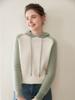 Women's High-End Color Block Hooded Cashmere Sweater - Loose, Thick, Raglan Sleeve Knitwear for Autumn/Winter Outerwear