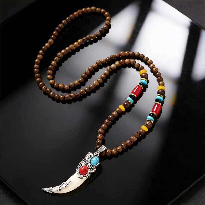 Tibetan Ethnic Sweater Chain Zen Bodhi Necklace: Unisex Retro Scenic Accessory