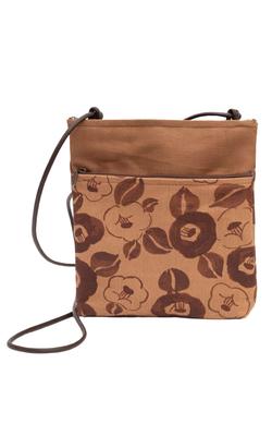 Creare Kiki Women's Crossbody Pochette, Lightweight and Compact, Made In Japan, Persimmon Tannin Dyed, Kimono Style, Lightweight Mini Shoulder Bag