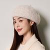 Kaschmir Baskenmütze Damen Herbst Winter Warme Strickmütze Malermütze