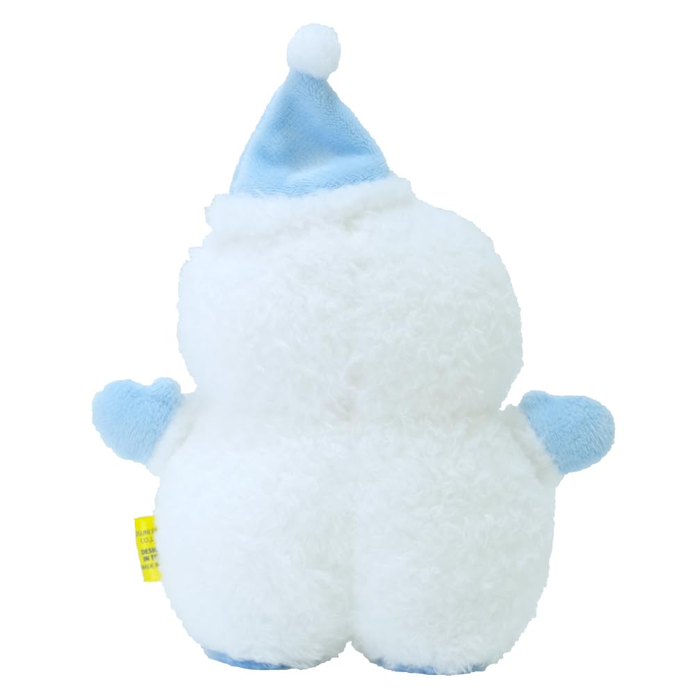 SunLemon Fluffy Snowman Plush Toy, Size S, 15 x 6 x 17.5cm, Blue, Cute, Perfect for Winter, Christmas, Snow, and New Year's, P-9912